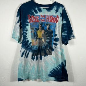 🔥🔥 BOYZ N THE HOOD Movie Promo Tie-Dye Graphic Tee Navy/Aqua‎ Sz 3XL - GUC